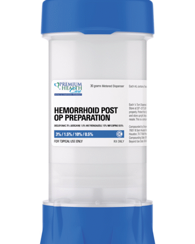 Hemorrhoid Post-Op Preparation – Diclofenac 3% / Lidocaine 1.5% / Metronidazole 10% / Nifedipine 0.5% Ointment – 30 Grams